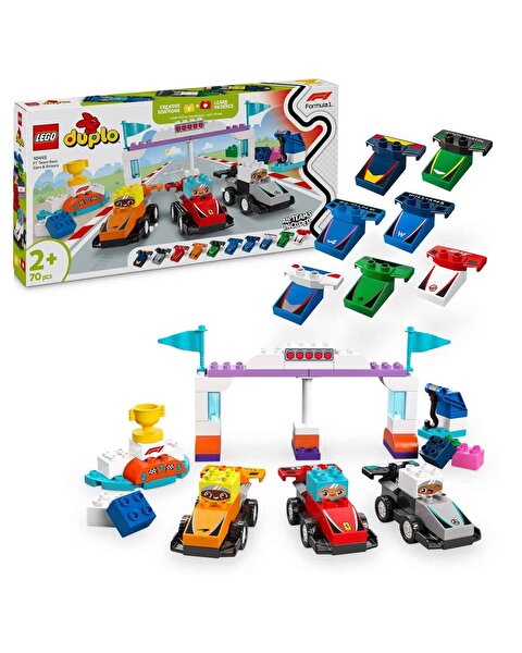 LEGO DUPLO Kasabası F1 Takımı Yarış Arabaları ve Sürücüler 10445