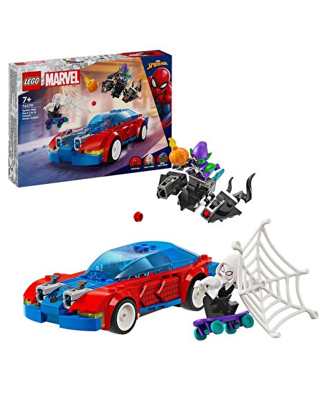 LEGO Marvel Örümcek Adam Yarış Arabası ve Venom Green Goblin 76279
