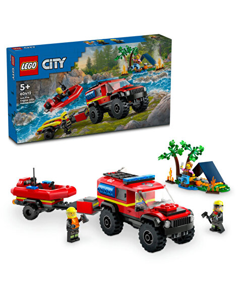 LEGO City 4x4 Kurtarma Botlu İtfaiye Kamyonu 60412