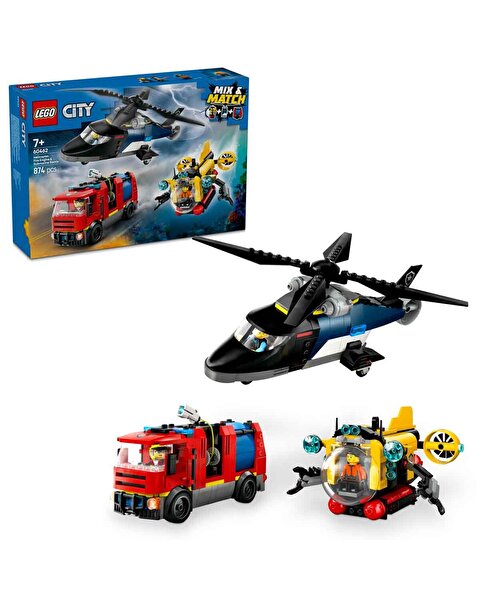 LEGO City Helikopter, İtfaiye Kamyonu ve Denizaltı Karışımı 60462